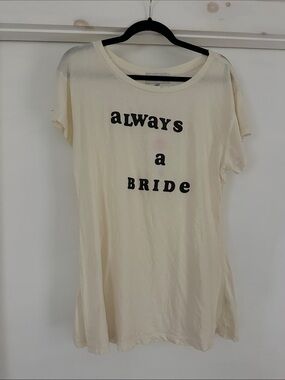 WILDFOX Always a Bride Cream Oversized Tee NWT sz L